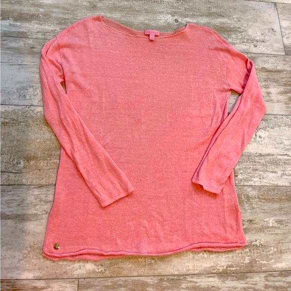 Lilly Pulitzer Tops - 🦩🌴Lilly Pulitzer Linen pull over, light weight coral pinkish color🌴🦩EUC